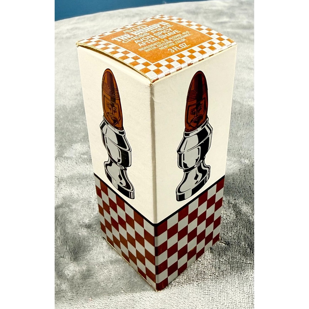 Avon The Bishop II Chess Piece Spicy After Shave 3oz Full Vintage